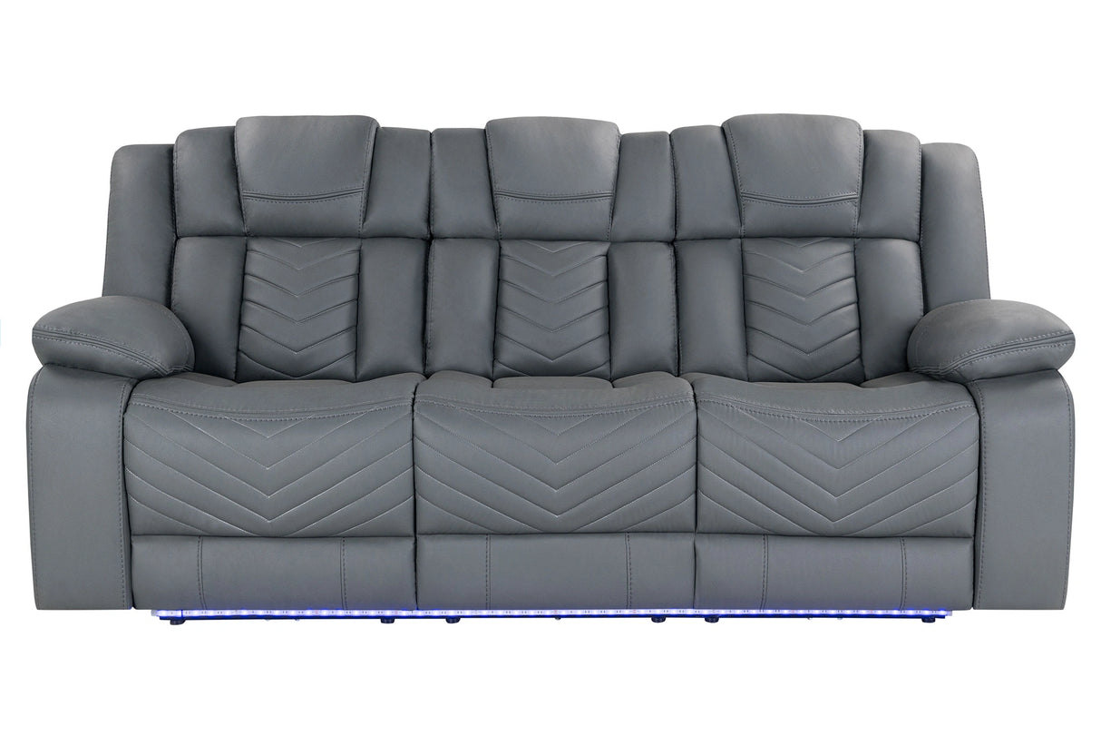U7068 Grey 10 Pwr Rec Sofa/Pwr Console Rec Loveseat/Pwr Recliner W/LED