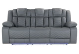 U7068 Grey 10 Pwr Rec Sofa/Pwr Console Rec Loveseat/Pwr Recliner W/LED