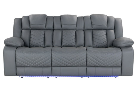 U7068 Grey 10 Pwr Rec Sofa/Pwr Console Rec Loveseat/Pwr Recliner W/LED