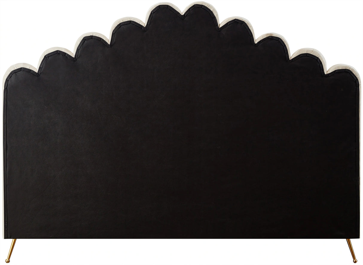 Lily Cream Velvet King Bed