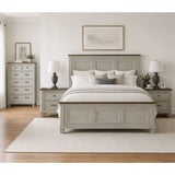 Farmington Bedroom Set in Medium Brown and Washed Stone