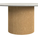 Sylvie Occasional Table Set with White Faux Marble Top and Base
