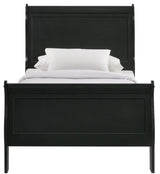 Elements International Louis Philippe Twin Panel Bed in Black