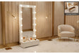 Ella White Narrow Tall Mirror with LED and Speaker