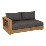 Santorini - Outdoor Grey Olefin Fabric + Natural Teak Sectional Sofa