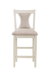 HUDSON 42" ROUND COUNTER TABLE & 4 CHAIR SET-BROWN/CREME