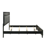 Obsidian 6/6-6/0 Ek/Wk Headboard, Footboard & Slats-Black
