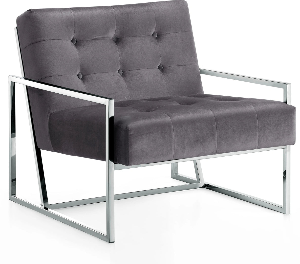 Alexis Grey Velvet Accent Chair