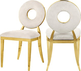 Carousel Cream Velvet Dining Chair
