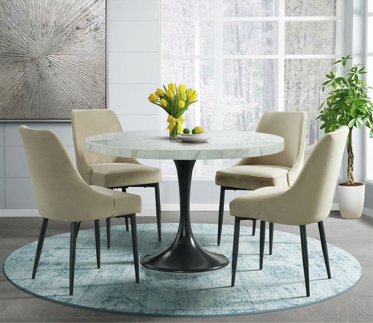 Elements International Celeste Side Chair (Set of 2) in Cream