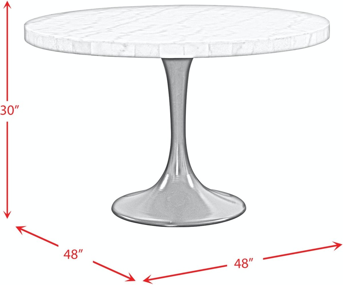 Elements International Celeste Round Dining with Black Base