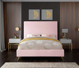 Jasmine Pink Velvet Queen Bed