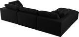 Serene Black Linen Fabric Deluxe Cloud Modular Sectional
