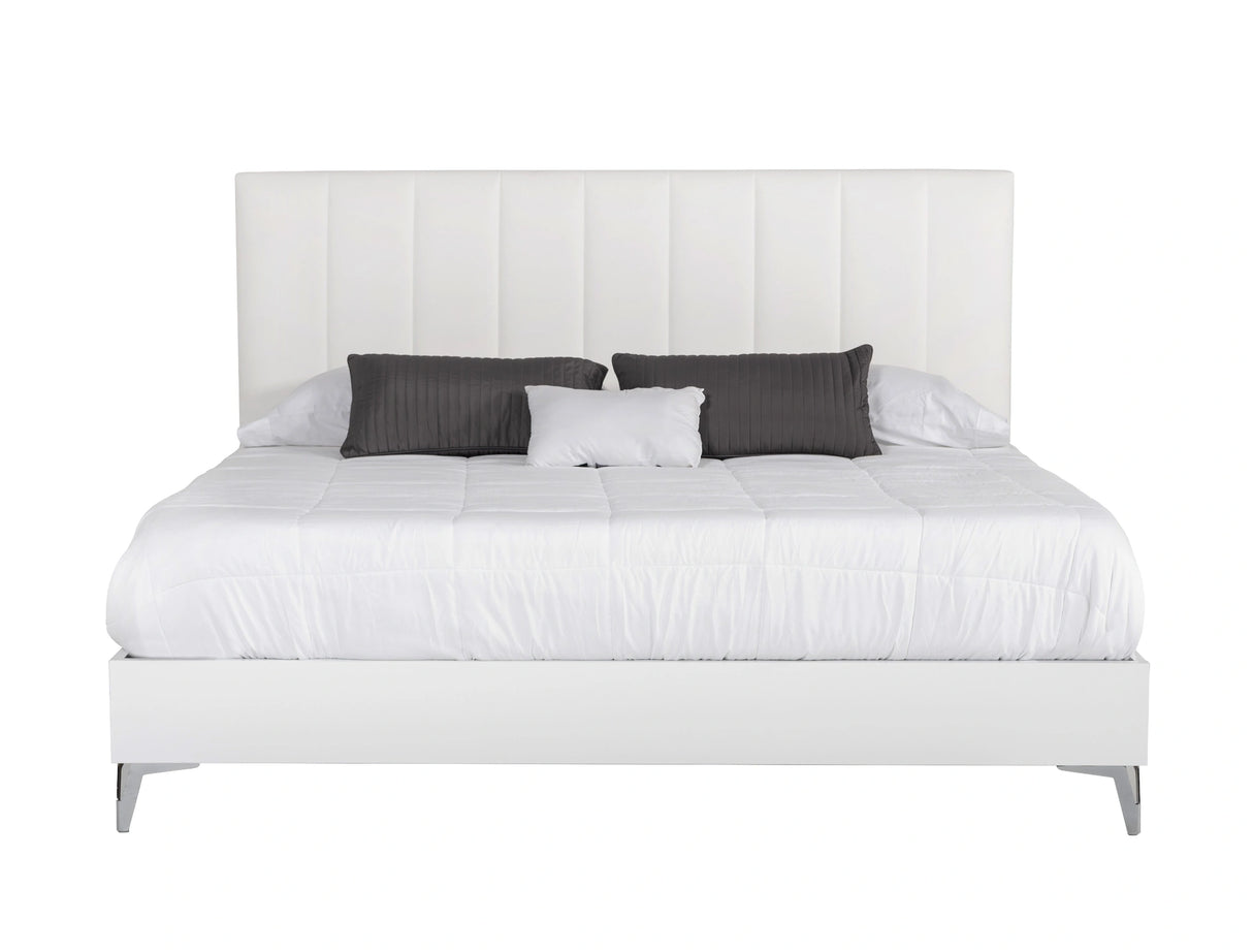 Angela - Italian Modern White Eco Leather Bed