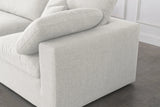 Serene Cream Linen Fabric Deluxe Cloud Modular Sofa