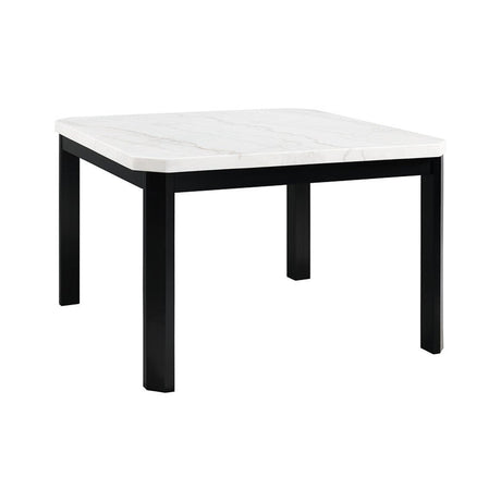 Elements International Francesca Counter Height Dining Table in White and Black image