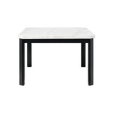 Elements International Francesca Counter Height Dining Table in White and Black