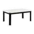 Elements International Francesca Rectangular Dining Table in White and Black image