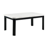 Elements International Francesca Rectangular Dining Table in White and Black image