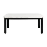 Elements International Francesca Rectangular Dining Table in White and Black
