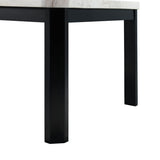 Elements International Francesca Rectangular Dining Table in White and Black