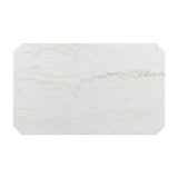 Elements International Francesca Rectangular Dining Table in White and Black