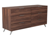 Lamont + Brooklyn - Modern Beige Fabric + Walnut 4-Piece Bedroom Set