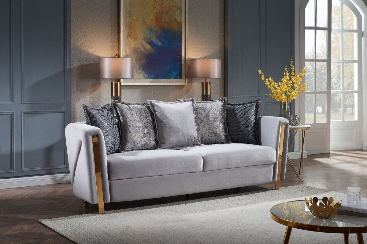 Galaxy Home Chanelle Sofa in Gray