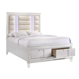 Elements International Twenty Nine Queen Platform Storage Bed in White image