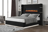 Galaxy Home Lizelle King Bed in with Ambient Lighting in Black