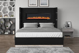 Galaxy Home Lizelle Queen Bed in with Ambient Lighting in Black