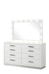 Galaxy Home Coco 8 Drawer Dresser in Milky White