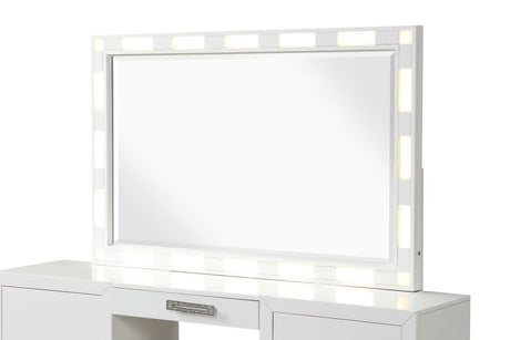 Galaxy Home Coco Solid Wood Mirror Milky White image