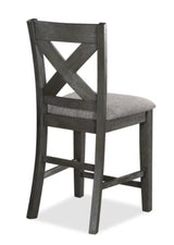 Crown Mark Furniture Rufus Counter Height Chair in Dark Gray (Set of 2)