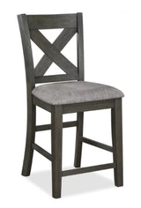 Crown Mark Furniture Rufus Counter Height Chair in Dark Gray (Set of 2) image