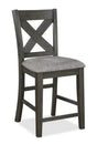 Crown Mark Furniture Rufus Counter Height Chair in Dark Gray (Set of 2) image