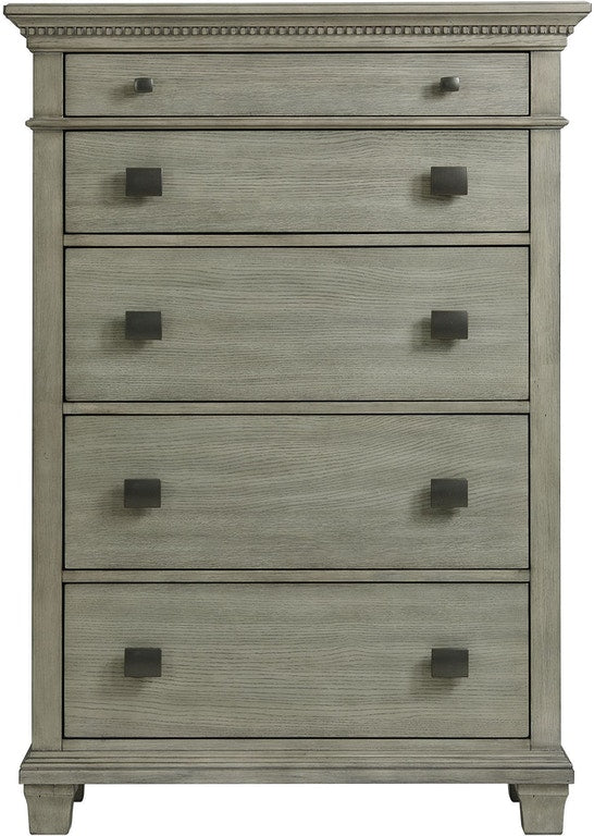Elements International Crawford 5 Drawer Chest in Gray image