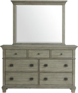 Elements International Crawford 7 Drawer Dresser in Gray