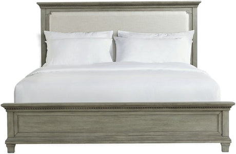 Elements International Crawford King Panel Bed in Gray image