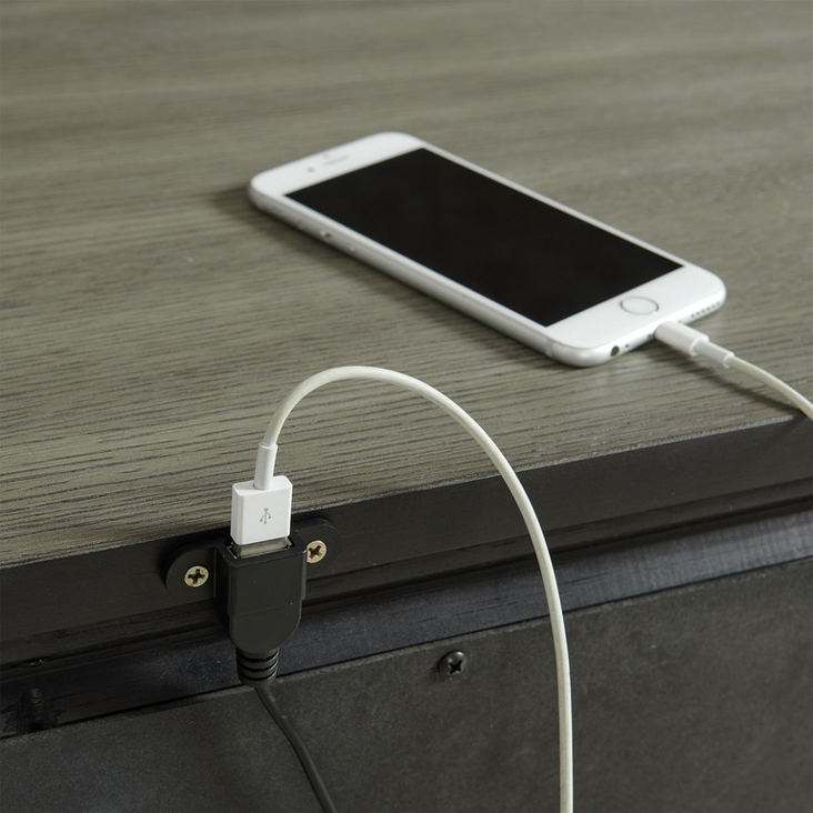 Elements International Crawford 3 Drawer Nightstand in Gray