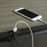 Elements International Crawford 3 Drawer Nightstand in Gray