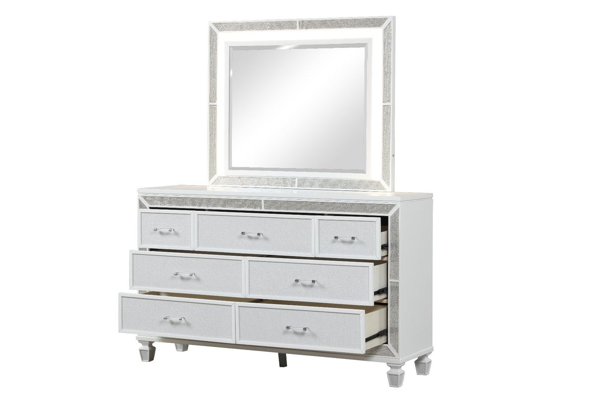 Galaxy Home Crystal Dresser in White