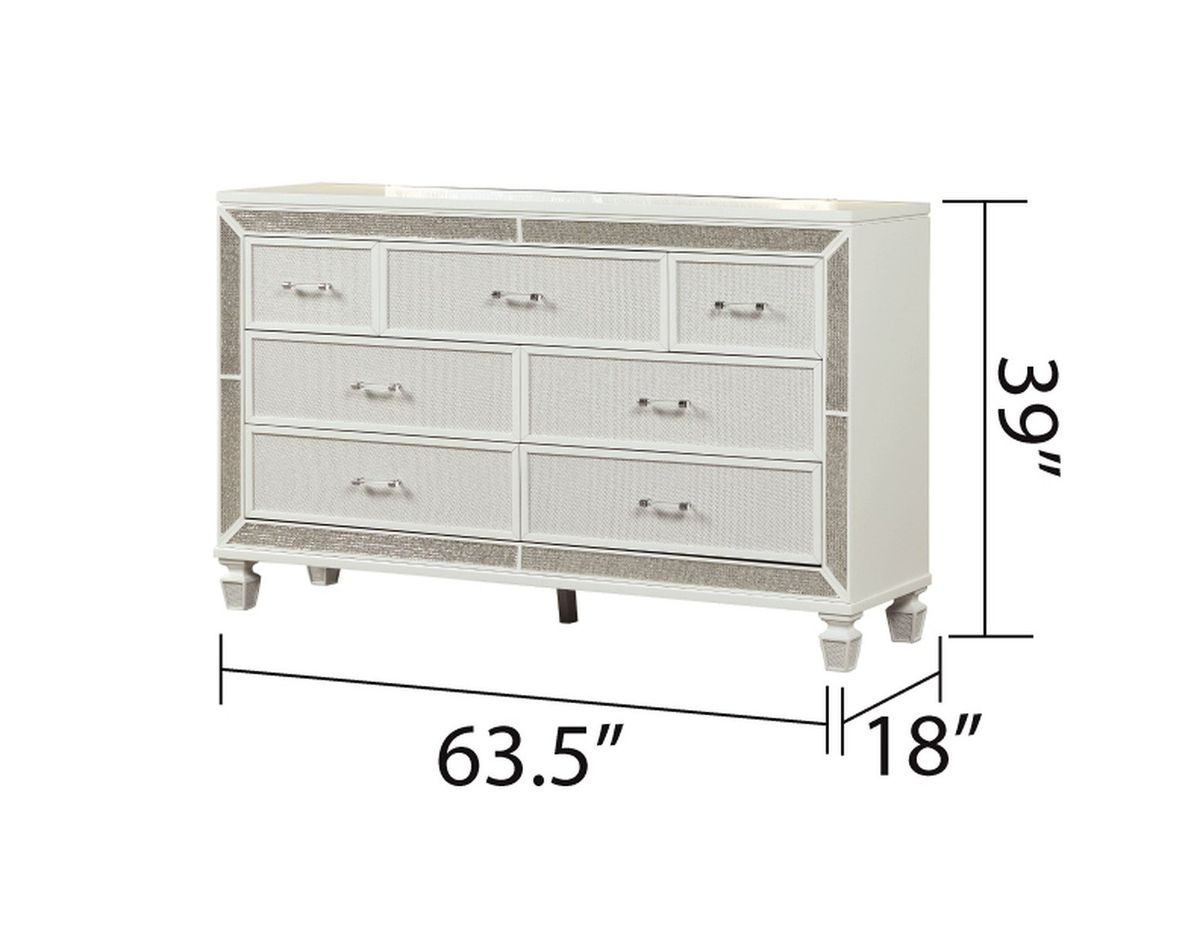 Galaxy Home Crystal Dresser in White
