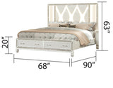 Galaxy Home Crystal King Bed in White