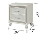 Galaxy Home Crystal Nightstand in White