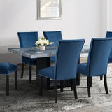 Elements International Valentino Dining Table in Grey/Black