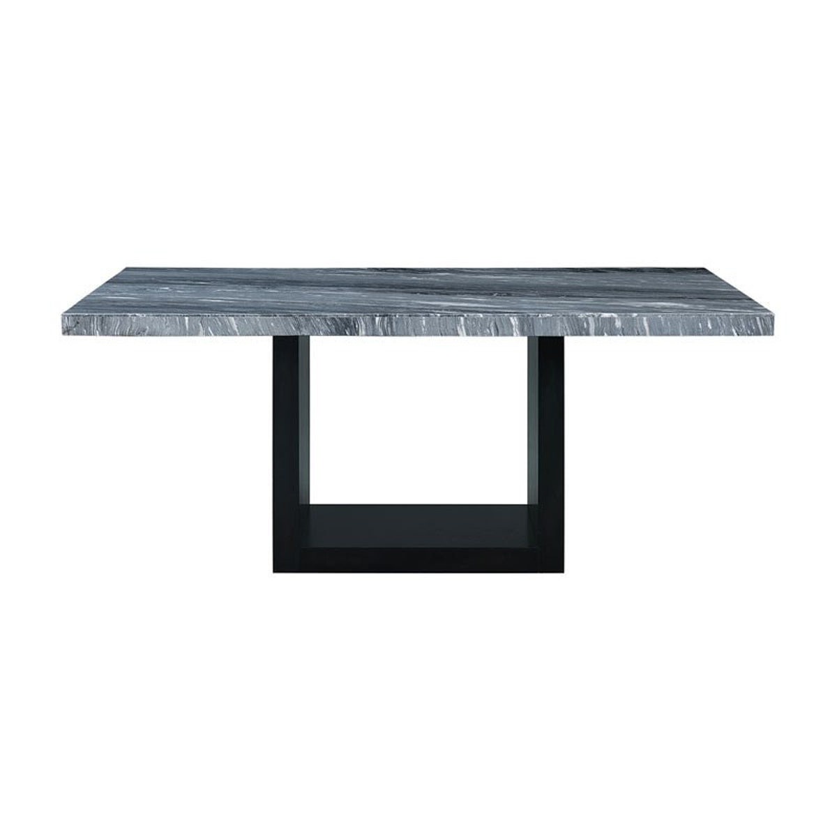Elements International Valentino Dining Table in Grey/Black