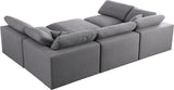 Serene Grey Linen Fabric Deluxe Cloud Modular Sectional