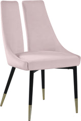 Sleek Pink Velvet Dining Chair