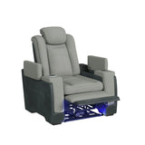 Lantana Power Motion Recliner with Power Headrest, Led, wireless charger and Cup holder in Rocky Cement/Charcoal